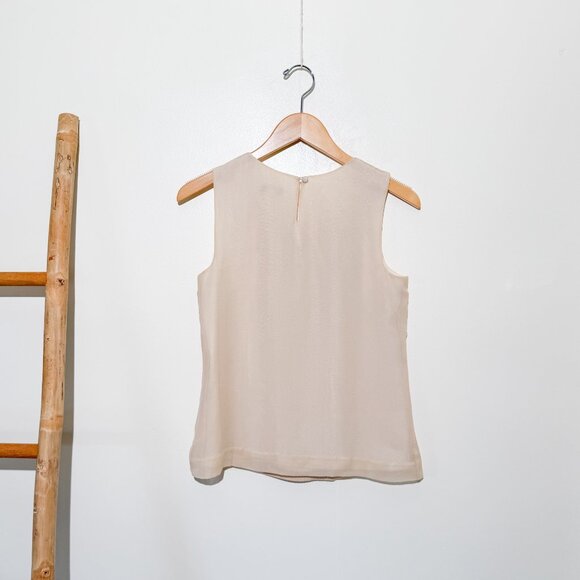 J. Crew Silk Sleeveless Top Light Peach w/ Rhinestones - Picture 4 of 7